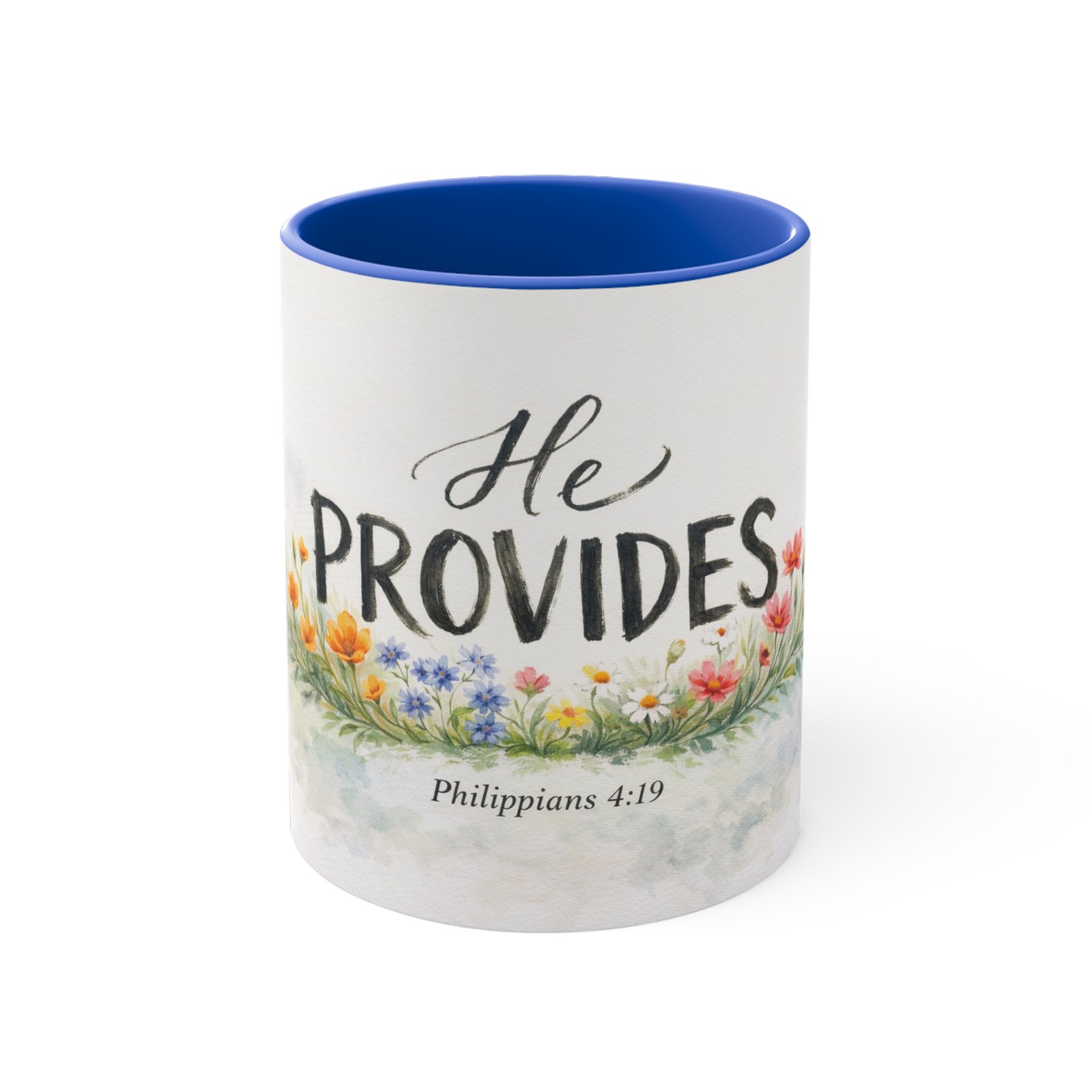 he provides accent mug — christian philippians 4:19 floral coffee cup he provides accent mug — christian philippians 4:19 floral coffee cup