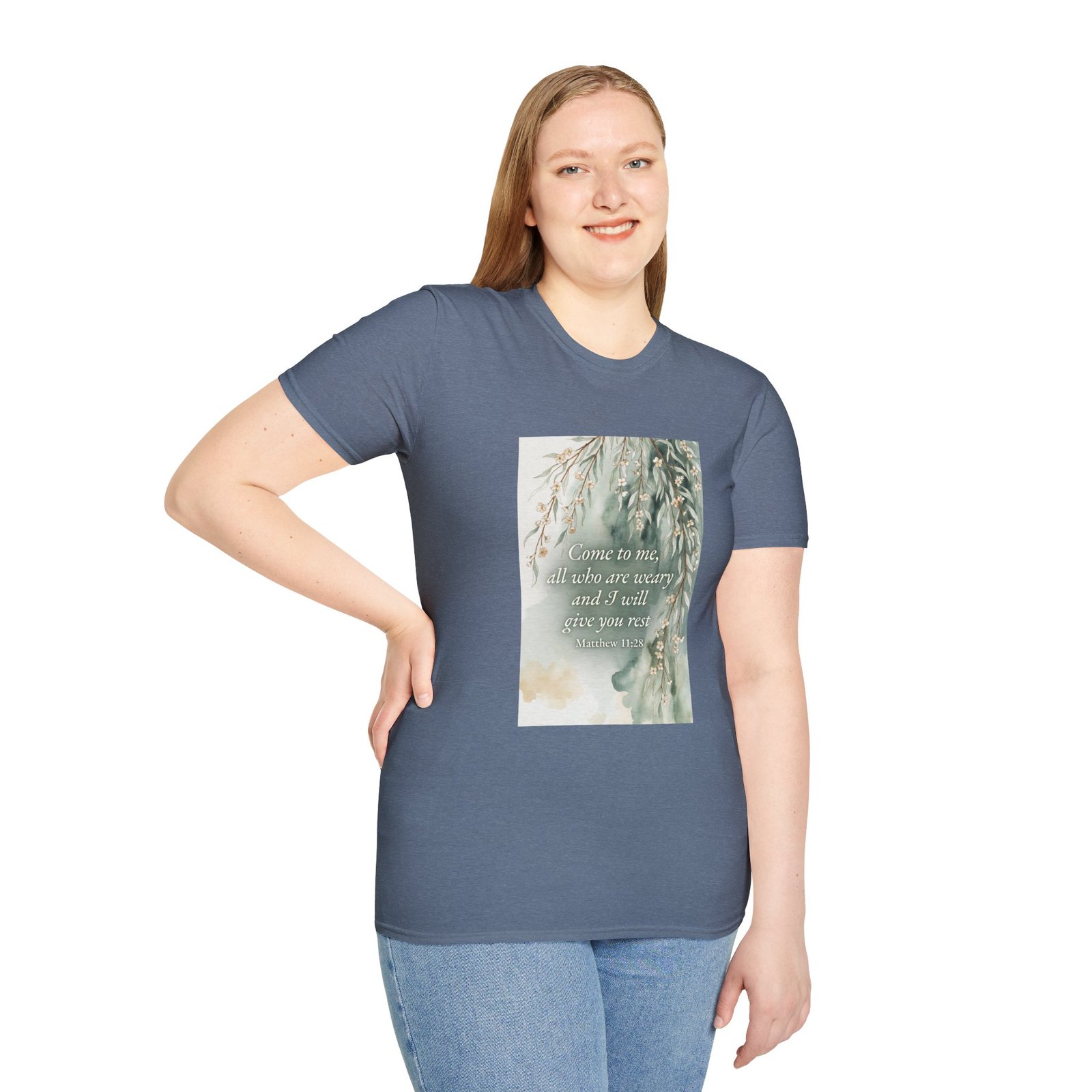 pastel willow comfort tee — "come to me, all who are weary" t shirt pastel willow comfort tee — "come to me, all who are weary" t shirt