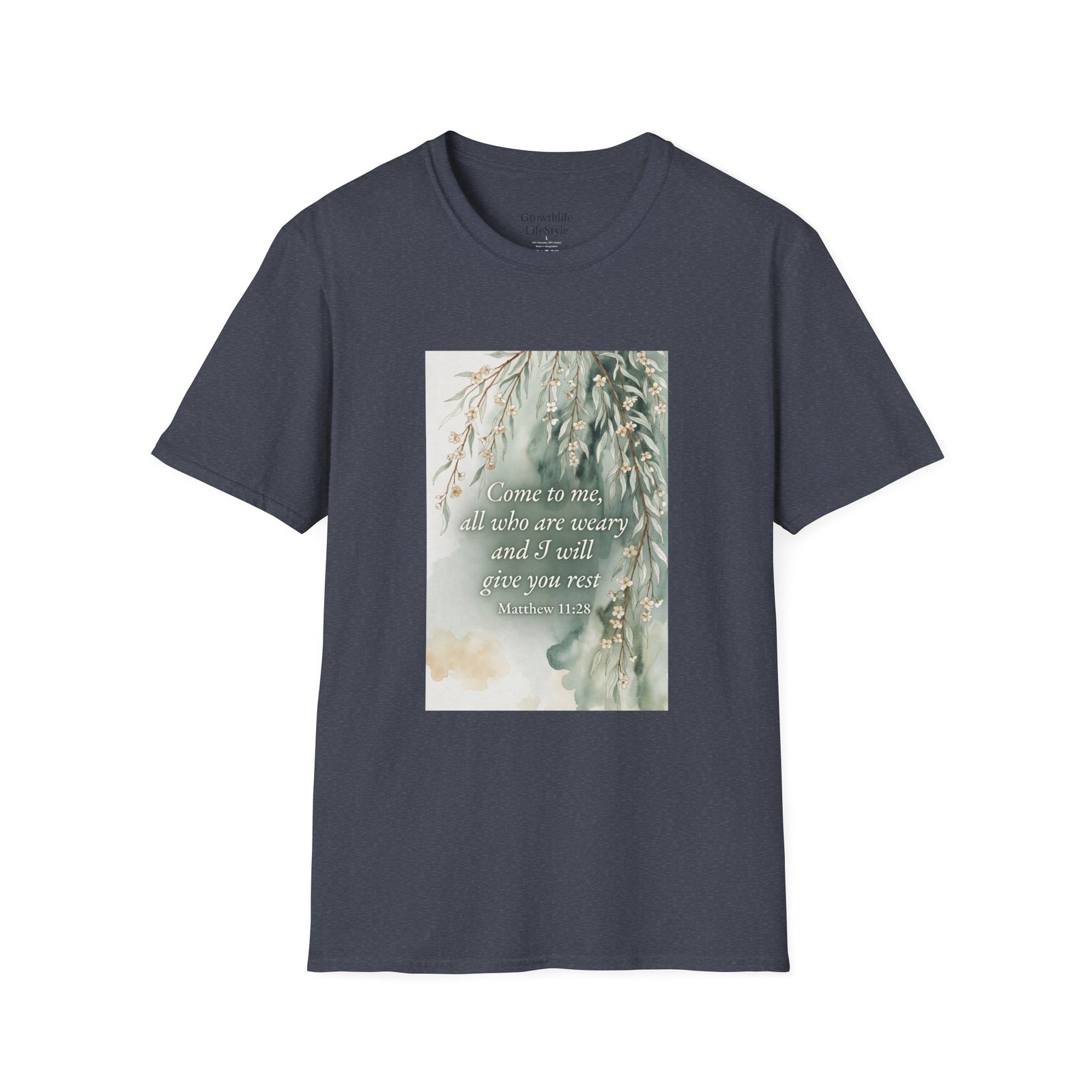 pastel willow comfort tee — "come to me, all who are weary" t shirt pastel willow comfort tee — "come to me, all who are weary" t shirt