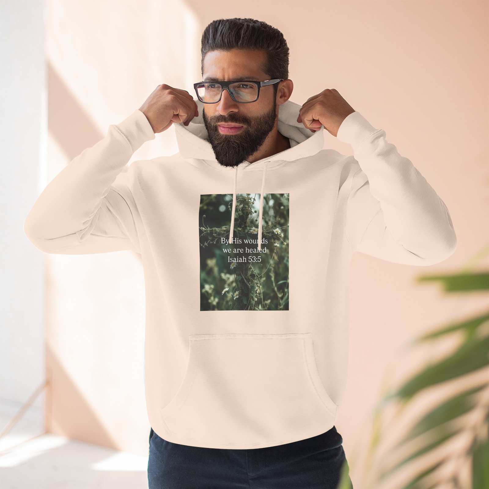 by his wounds we are healed fleece hoodie — inspirational christian pullover by his wounds we are healed fleece hoodie — inspirational christian pullover