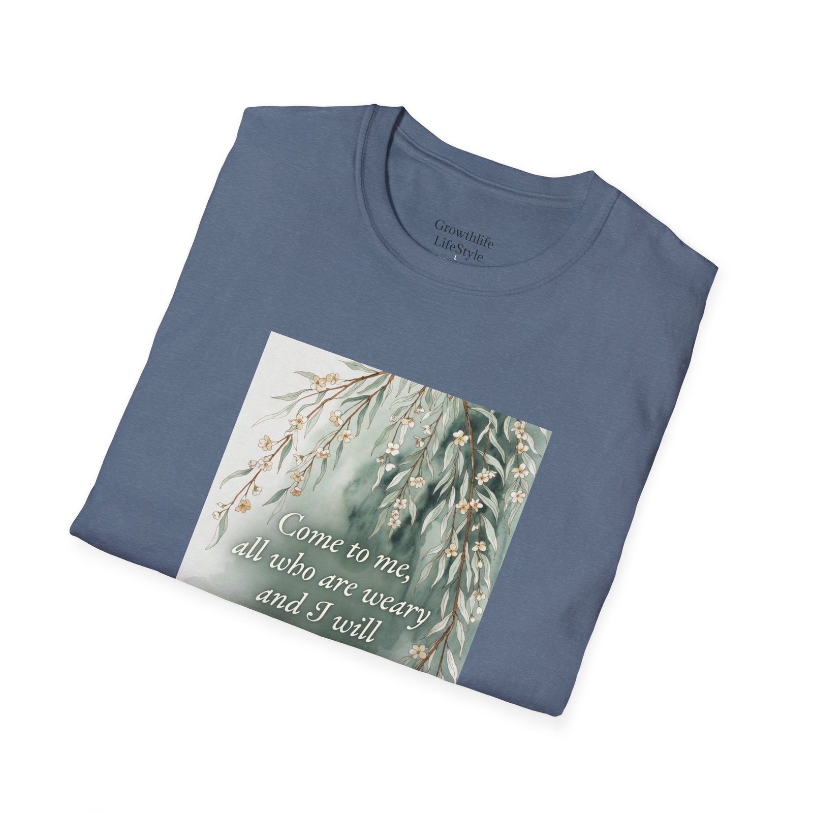 pastel willow comfort tee — "come to me, all who are weary" t shirt pastel willow comfort tee — "come to me, all who are weary" t shirt
