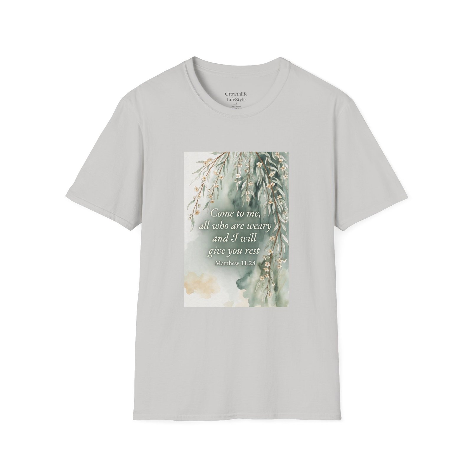 pastel willow comfort tee — "come to me, all who are weary" t shirt pastel willow comfort tee — "come to me, all who are weary" t shirt