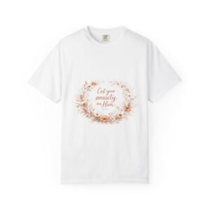 christian floral t shirt — "cast your anxiety on him" inspirational tee