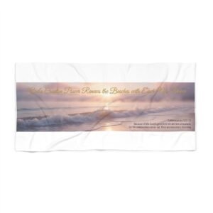 beach towel psalm sunrise waves with scripture (gentle coastal faith beach towel)