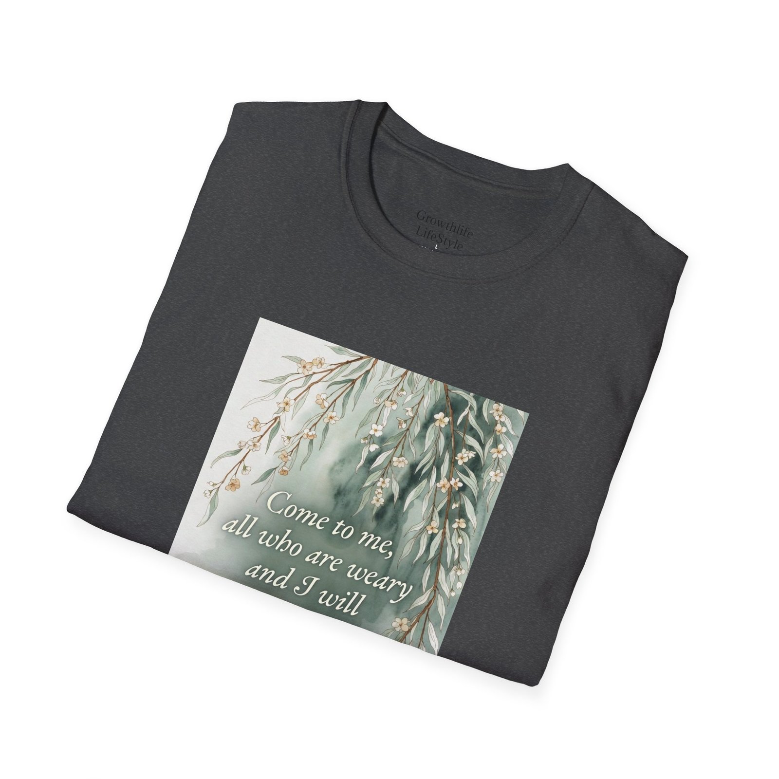 pastel willow comfort tee — "come to me, all who are weary" t shirt pastel willow comfort tee — "come to me, all who are weary" t shirt