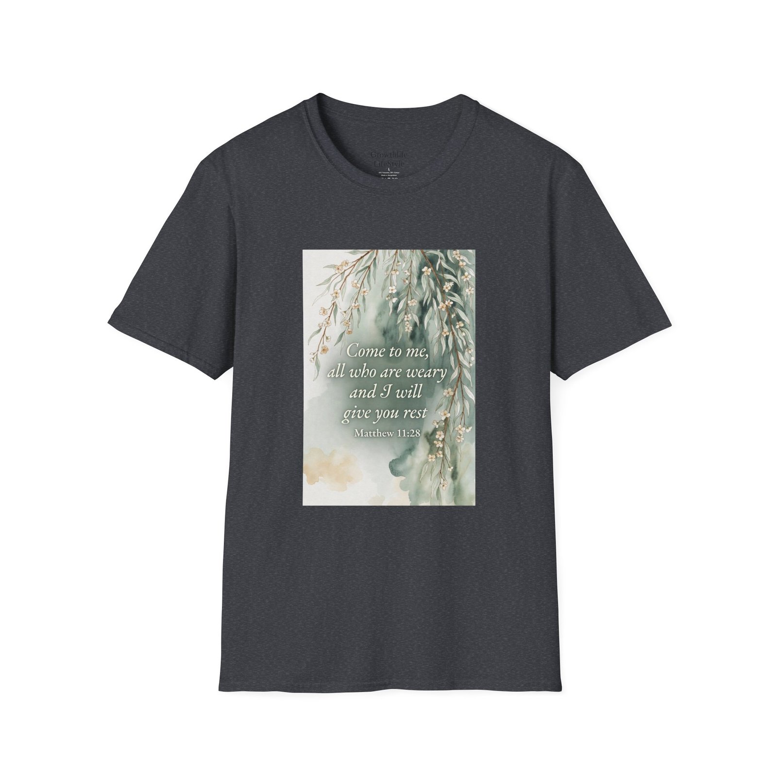 pastel willow comfort tee — "come to me, all who are weary" t shirt pastel willow comfort tee — "come to me, all who are weary" t shirt
