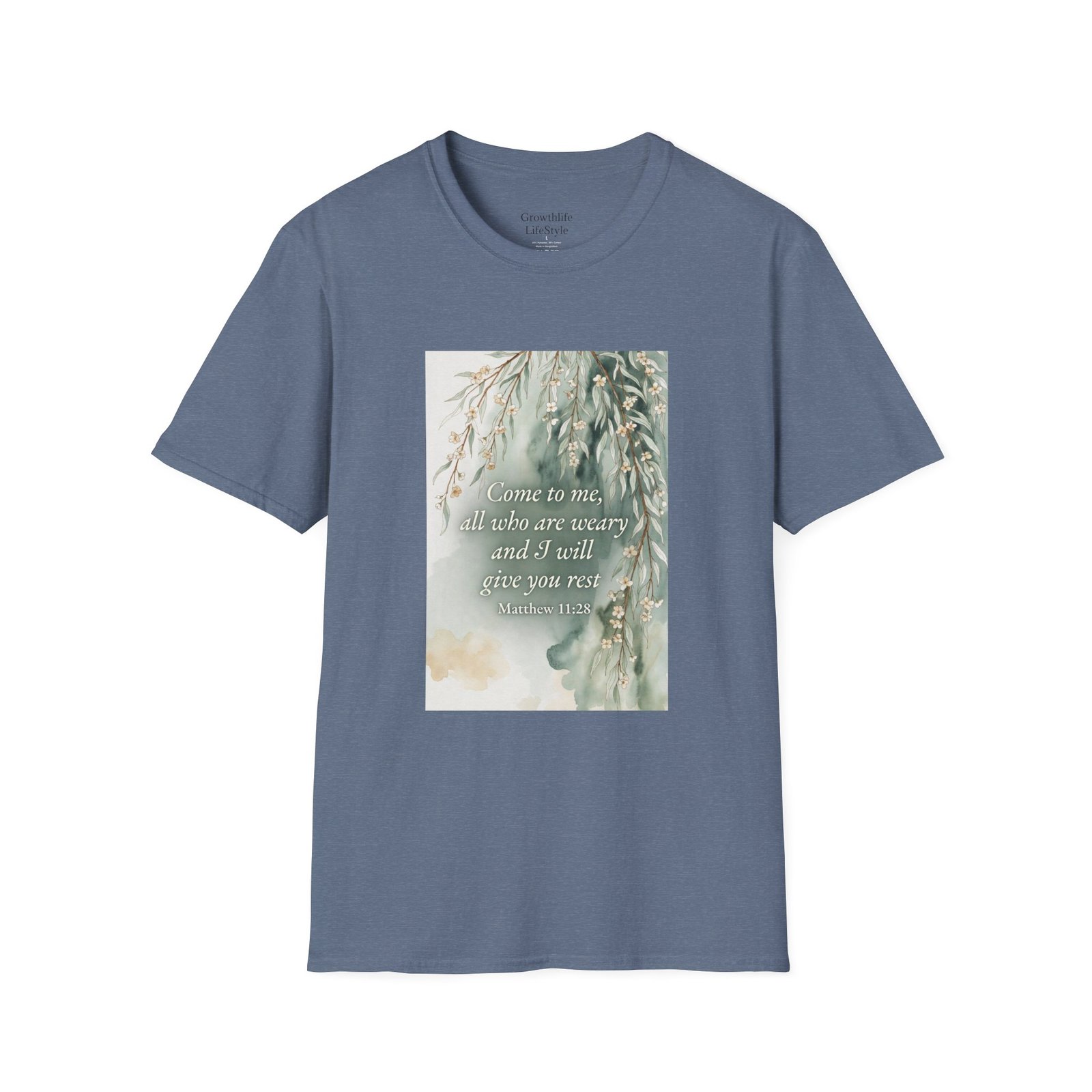 pastel willow comfort tee — "come to me, all who are weary" t shirt pastel willow comfort tee — "come to me, all who are weary" t shirt
