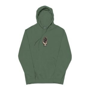 gilded owl graphic hoodie — psalm 8:3 bible verse, vintage green pigment dyed