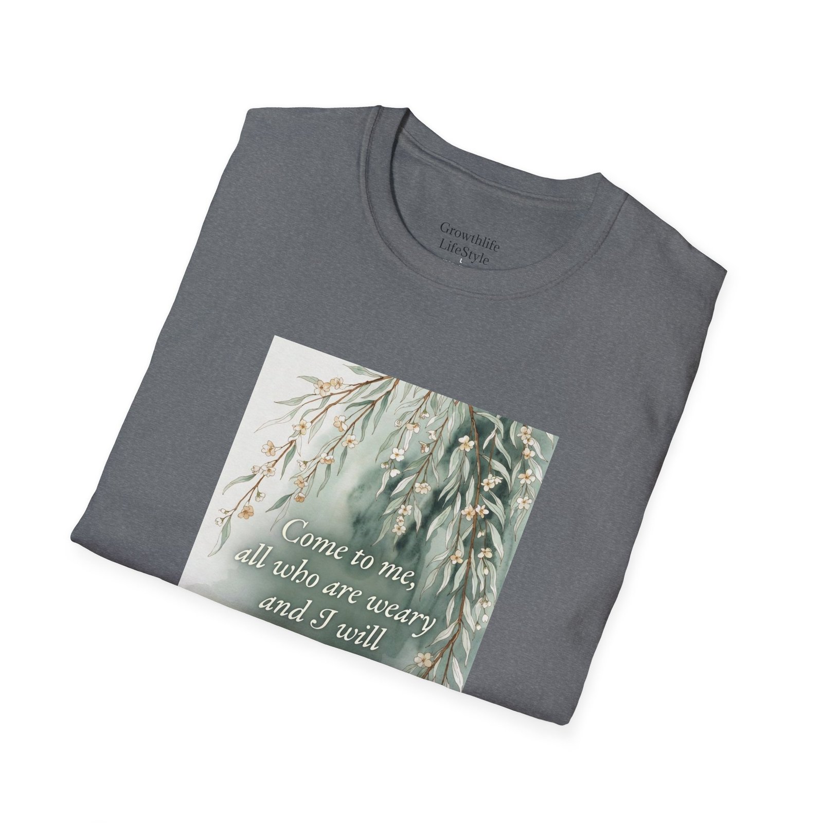 pastel willow comfort tee — "come to me, all who are weary" t shirt pastel willow comfort tee — "come to me, all who are weary" t shirt