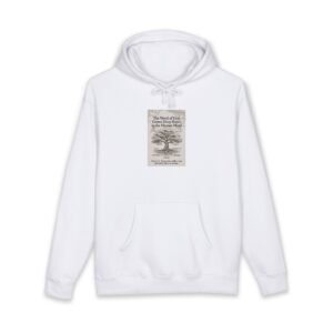 christian faith hoodie — ‘the word of god grows deep roots in the human mind’ tree design with three crosses back