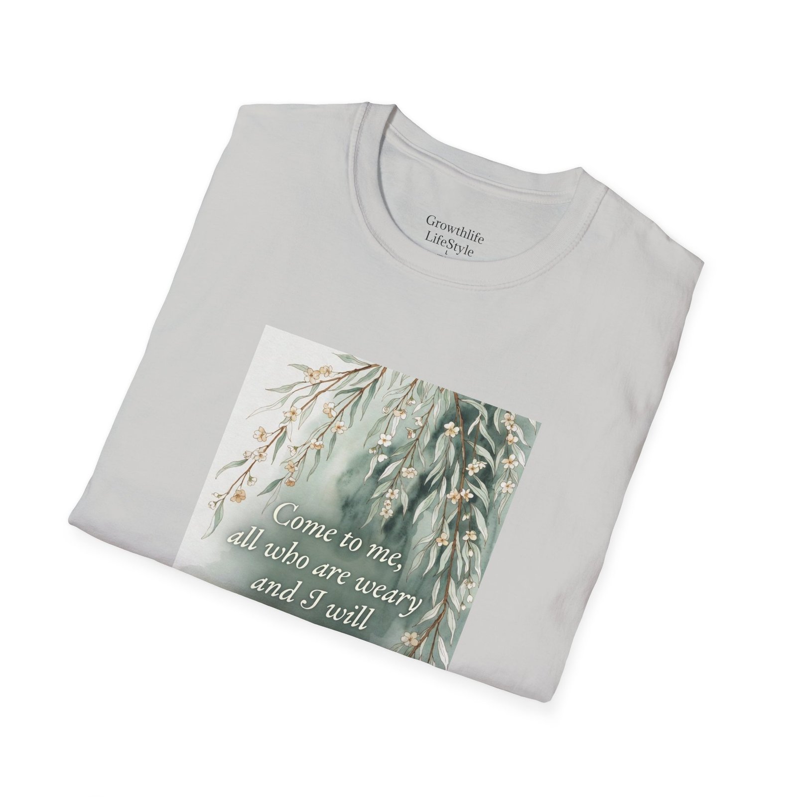 pastel willow comfort tee — "come to me, all who are weary" t shirt pastel willow comfort tee — "come to me, all who are weary" t shirt