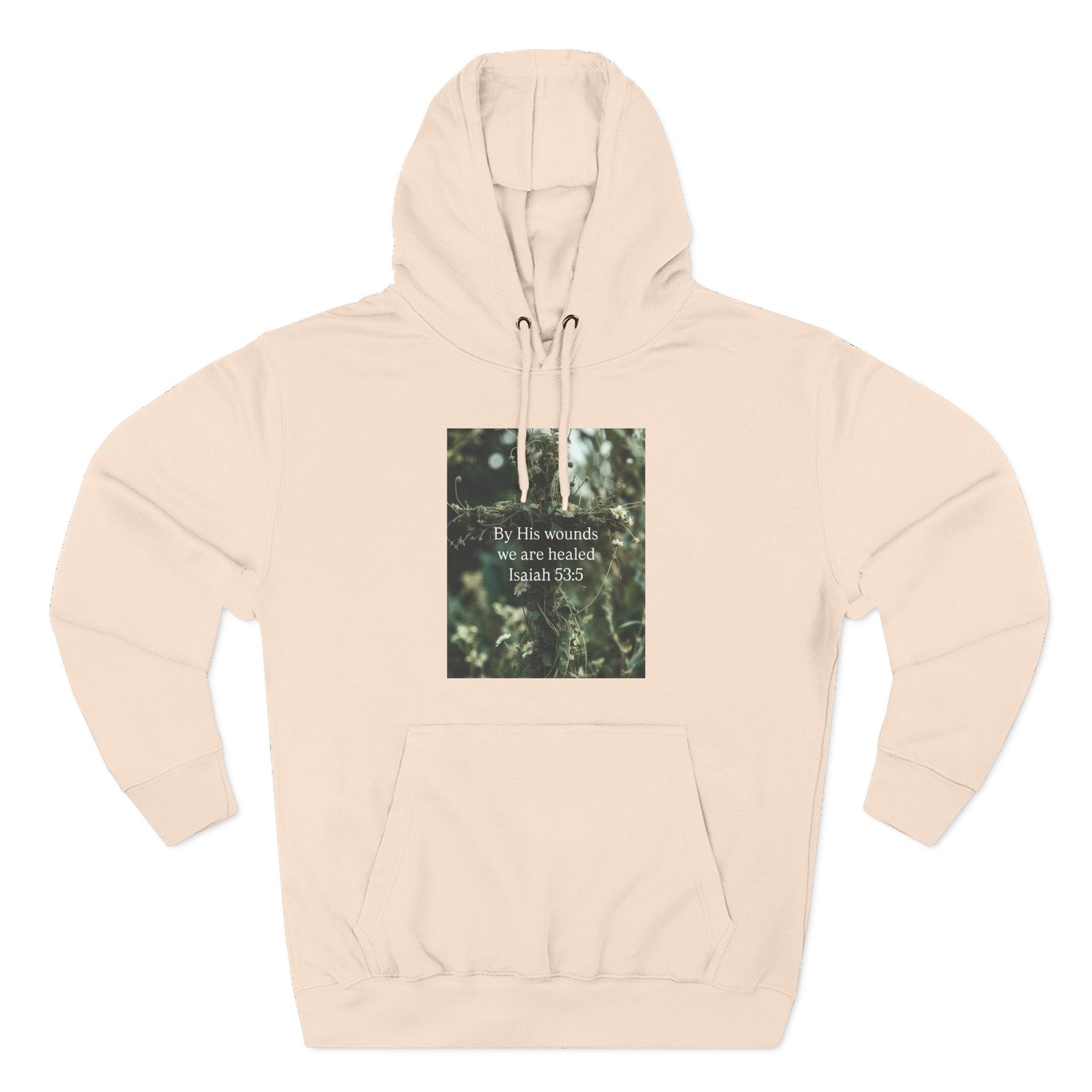 by his wounds we are healed fleece hoodie — inspirational christian pullover by his wounds we are healed fleece hoodie — inspirational christian pullover