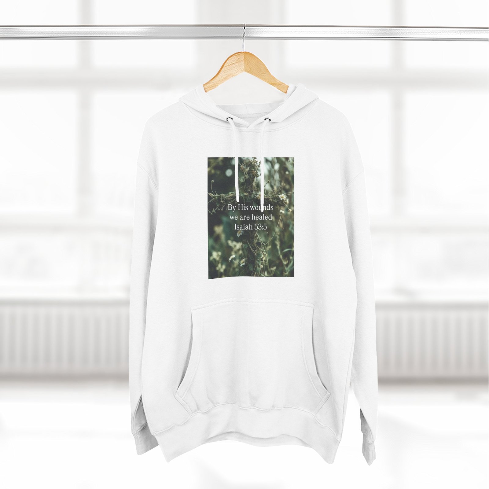 by his wounds we are healed fleece hoodie — inspirational christian pullover by his wounds we are healed fleece hoodie — inspirational christian pullover