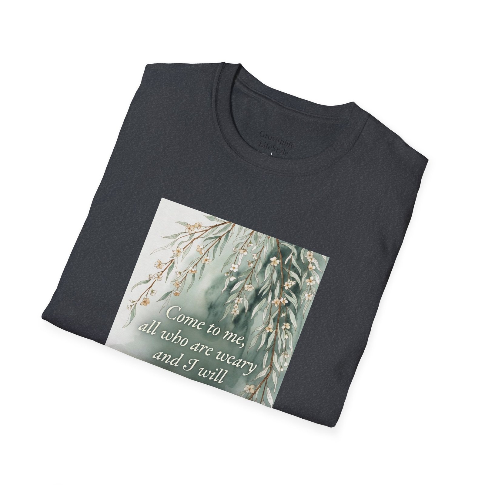 pastel willow comfort tee — "come to me, all who are weary" t shirt pastel willow comfort tee — "come to me, all who are weary" t shirt