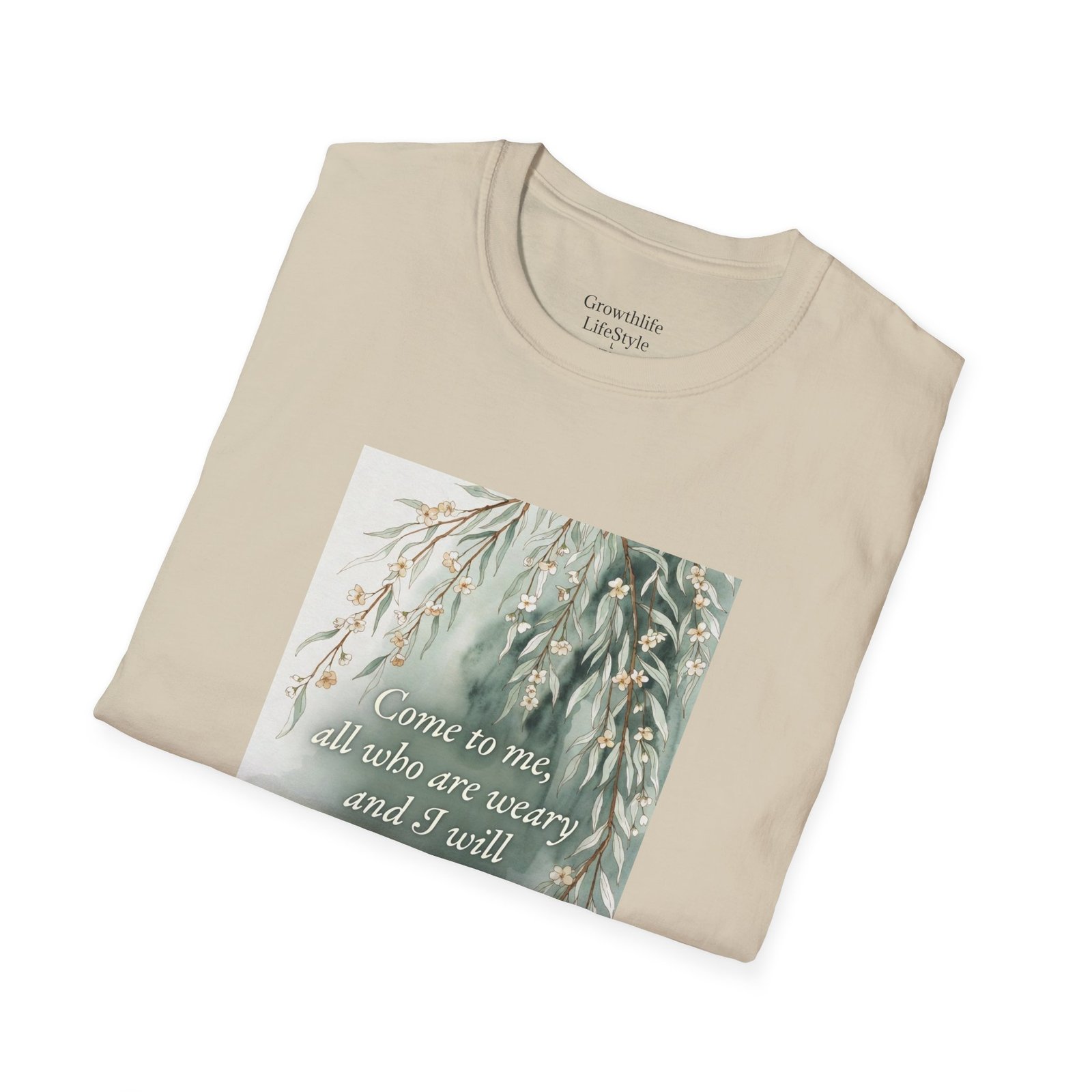 pastel willow comfort tee — "come to me, all who are weary" t shirt pastel willow comfort tee — "come to me, all who are weary" t shirt