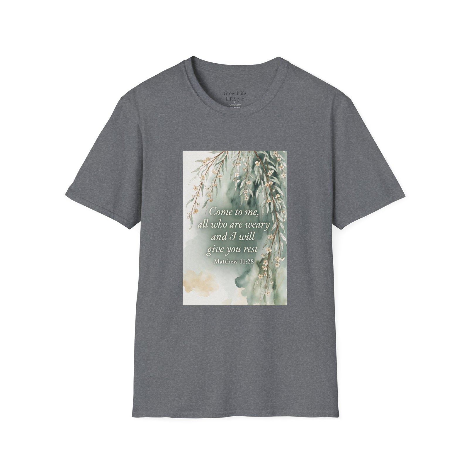 pastel willow comfort tee — "come to me, all who are weary" t shirt pastel willow comfort tee — "come to me, all who are weary" t shirt