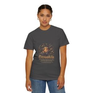 cosmophile planet graphic t shirt — christian retro space lover tee