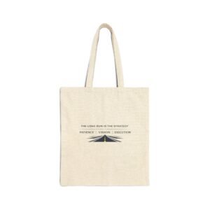 tote bag — "the long run is the strategy" christian motivational canvas tote