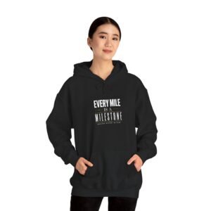 hoodie — "every mile is a milestone" christian motivational running hoodie